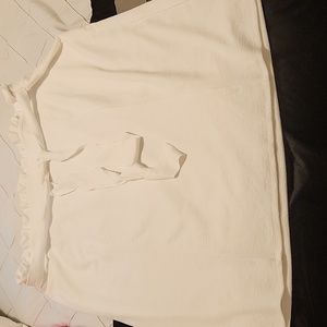 BRAND NEW WHITE MIDI SKIRT WITH SELF-TIE ATTACHED BELT